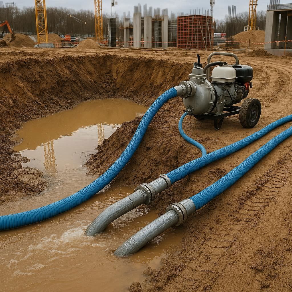 Водопонижение и осушение котлована в Серпухове